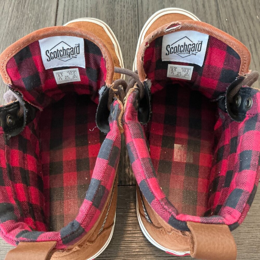 Vans Sk8-Hi MTE Scotchgard Suede High Tops – Brown & Plaid, M8-5/W10 - Picture 4 of 15